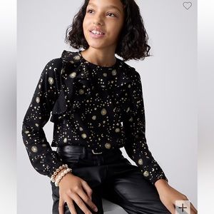 Crewcuts Girls' long-sleeve ruffle top in broken-in-jersey